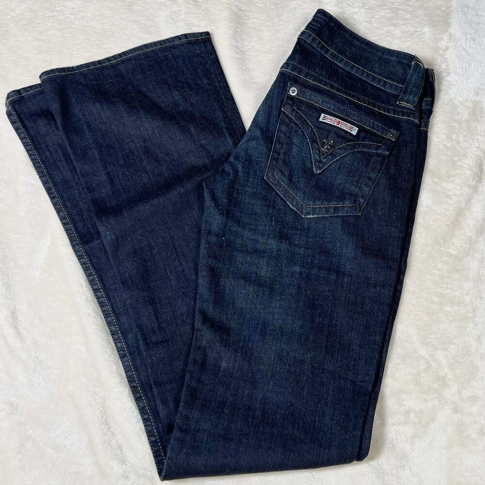 Hudson Signature Bootcut Flare Jeans Womens 26 Dark Wash Y2K Made USA